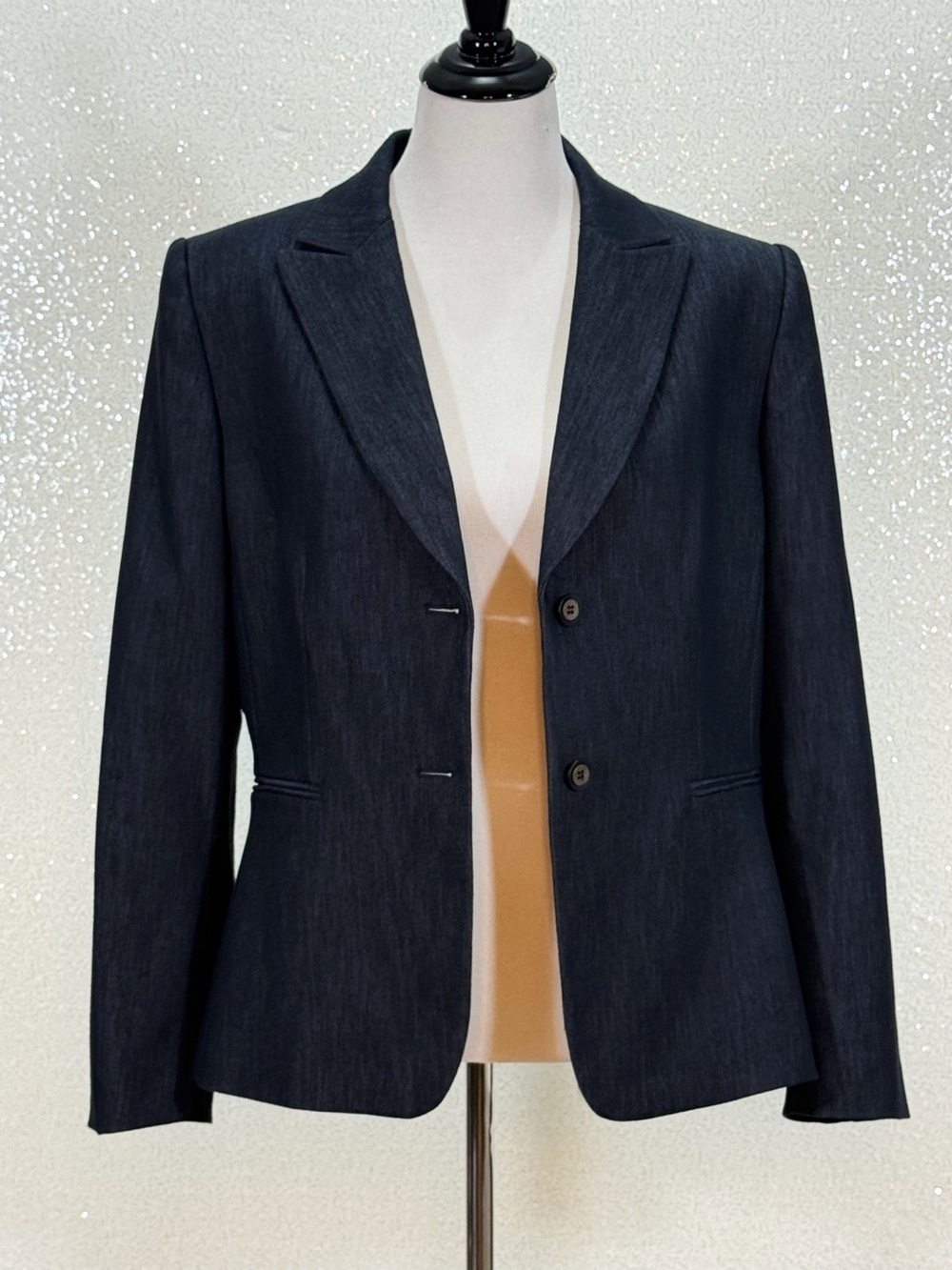Alex Marie Blazer Jacket Women’s Size 14 Dark Blue Denim Look Tailored Lined - Picture 5 of 16